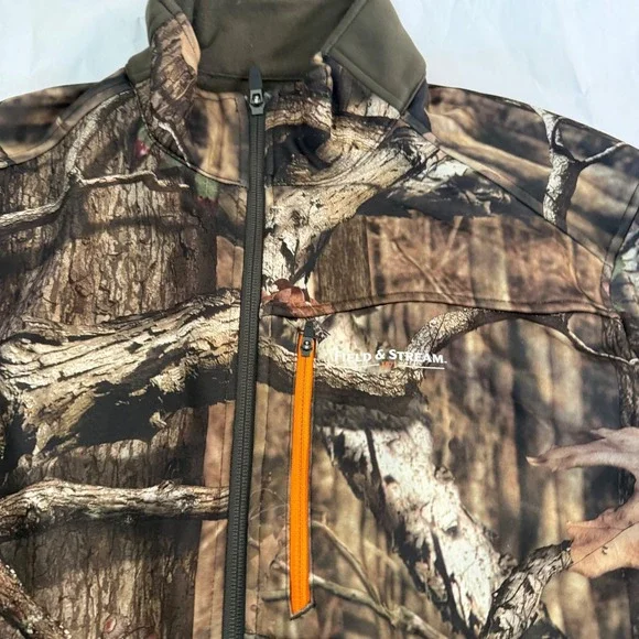 Field & Stream Realtree Camo Softshell Jacket Mens L Zip Hydro No Scent Hunting